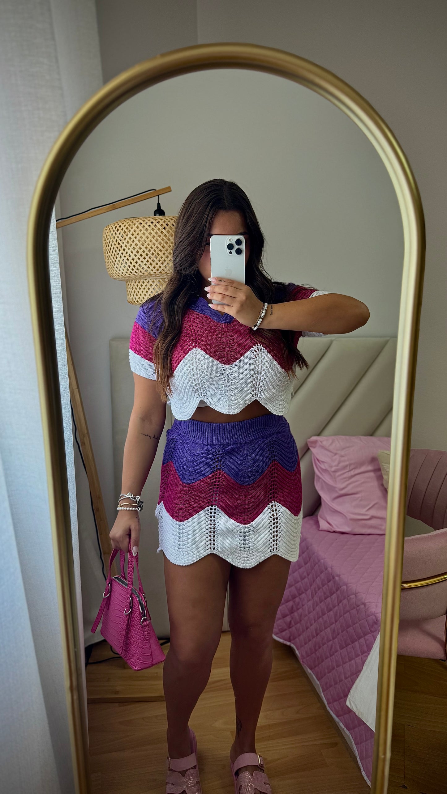 CONJUNTO CROCHÉ ROSA