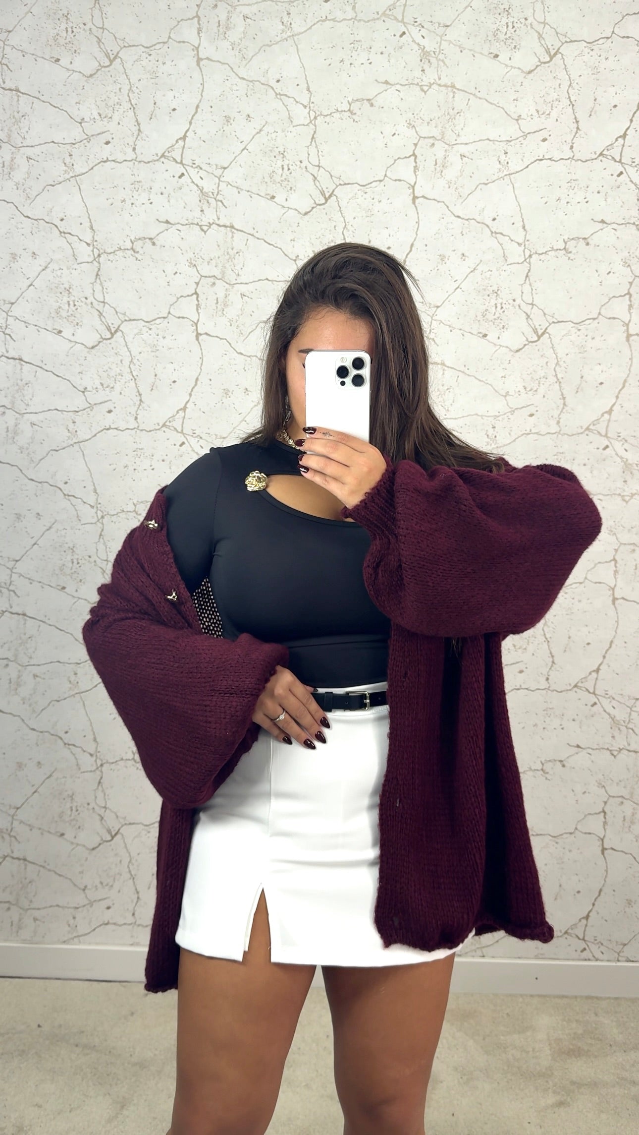 Cardigan Vinho
