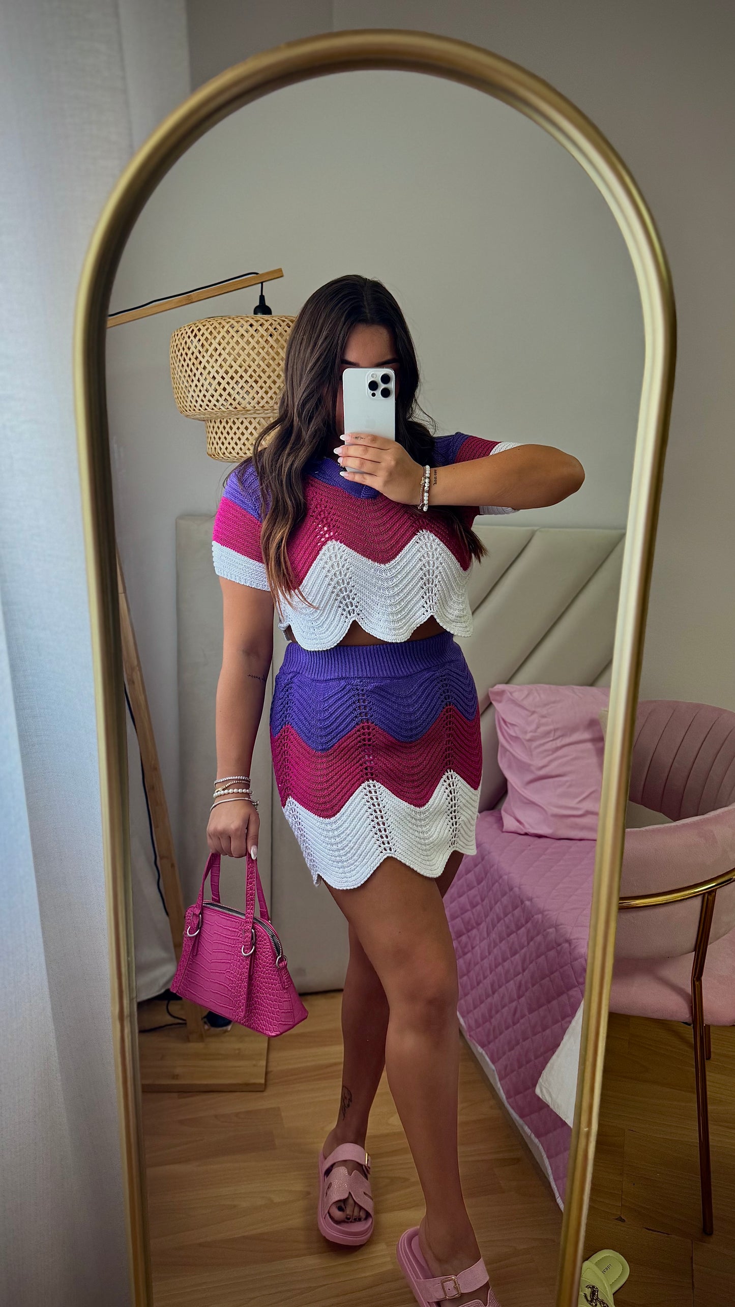 CONJUNTO CROCHÉ ROSA