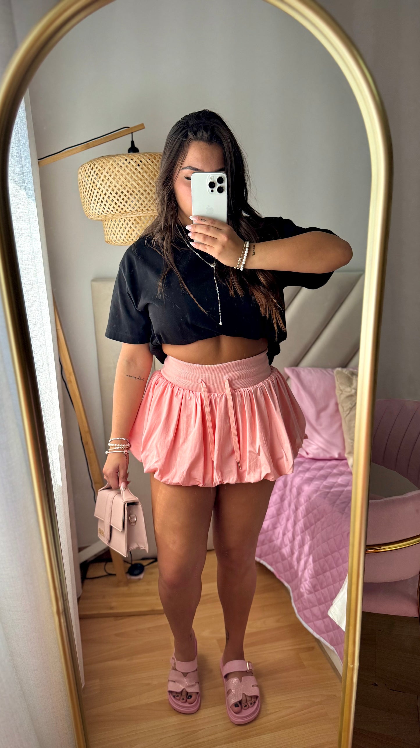 SAIA C/CALÇÃO BALÃO ROSA