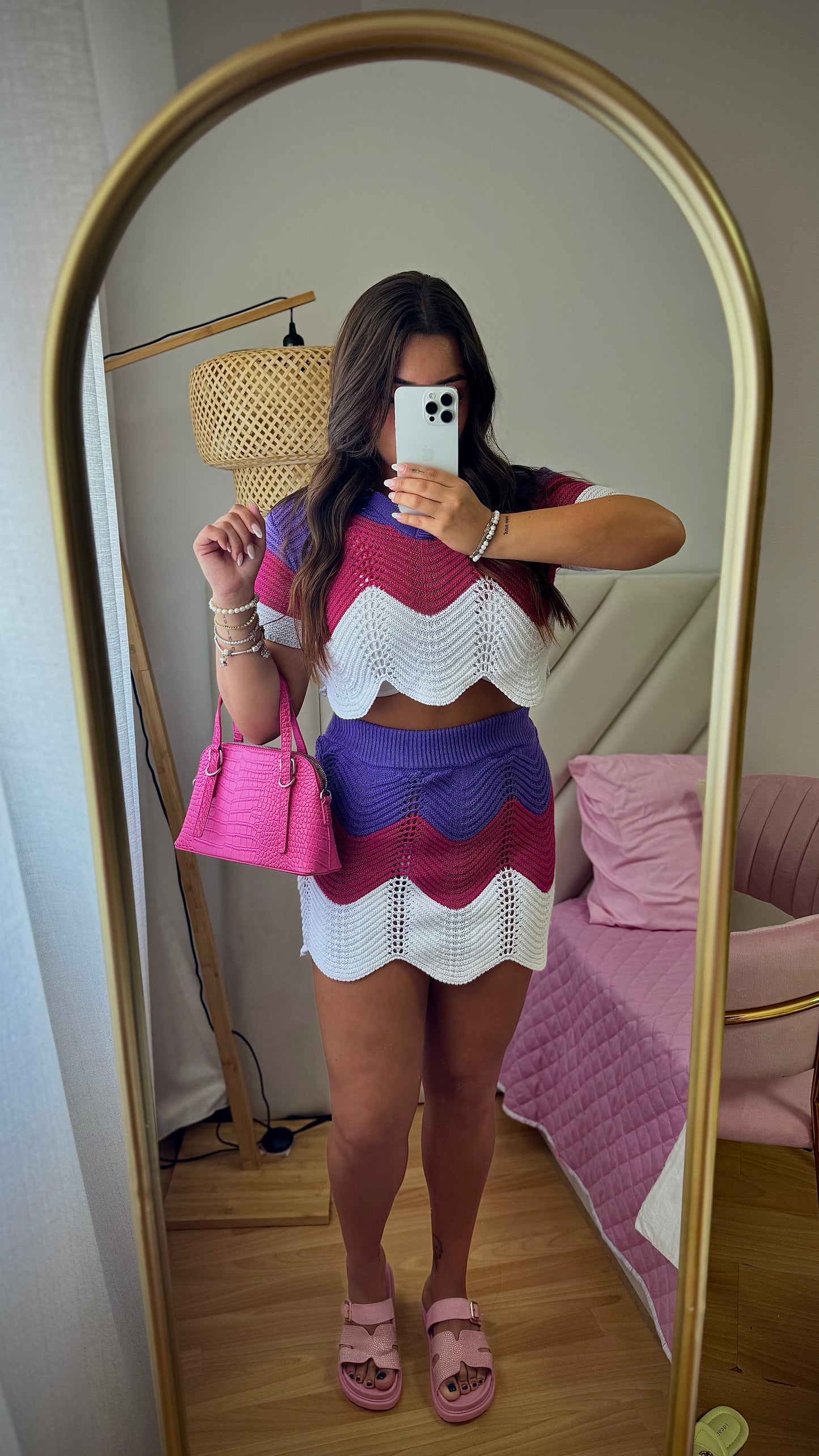 CONJUNTO CROCHÉ ROSA