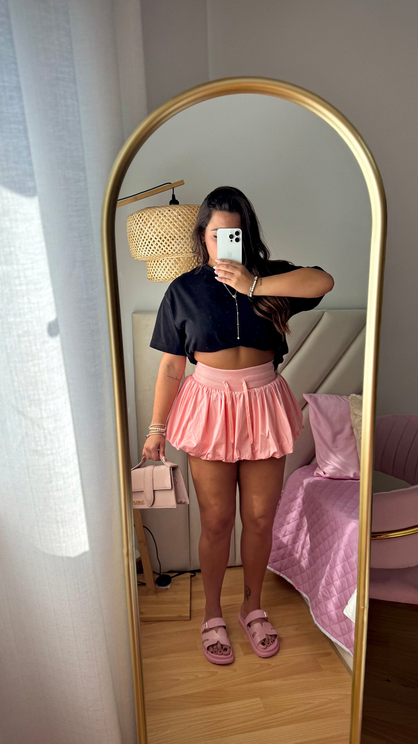 SAIA C/CALÇÃO BALÃO ROSA
