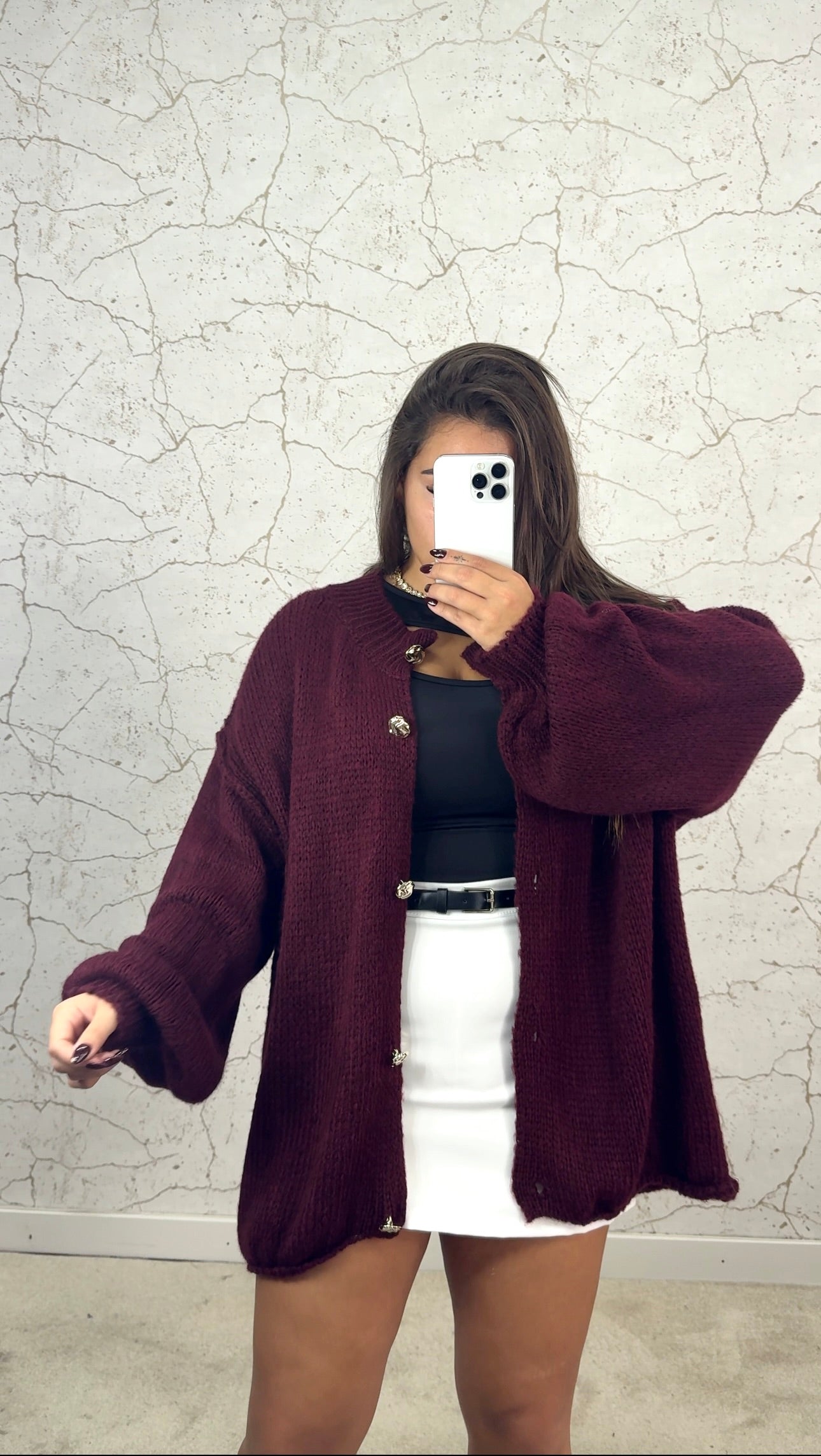 Cardigan Vinho