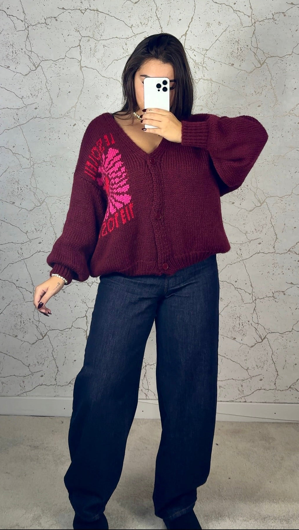 Cardigan Vinho