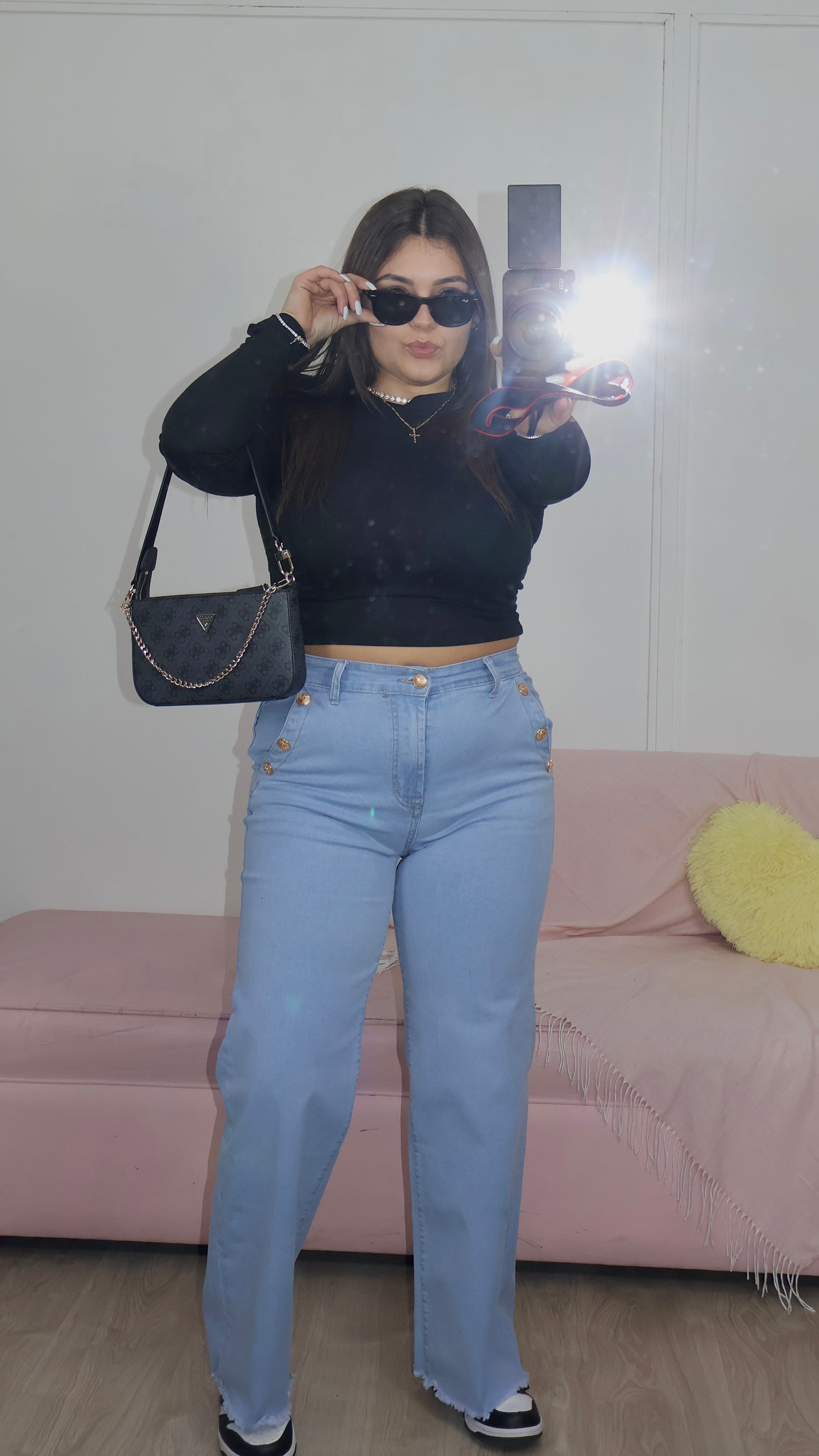 Calça Wide Leg Pormenor Botões