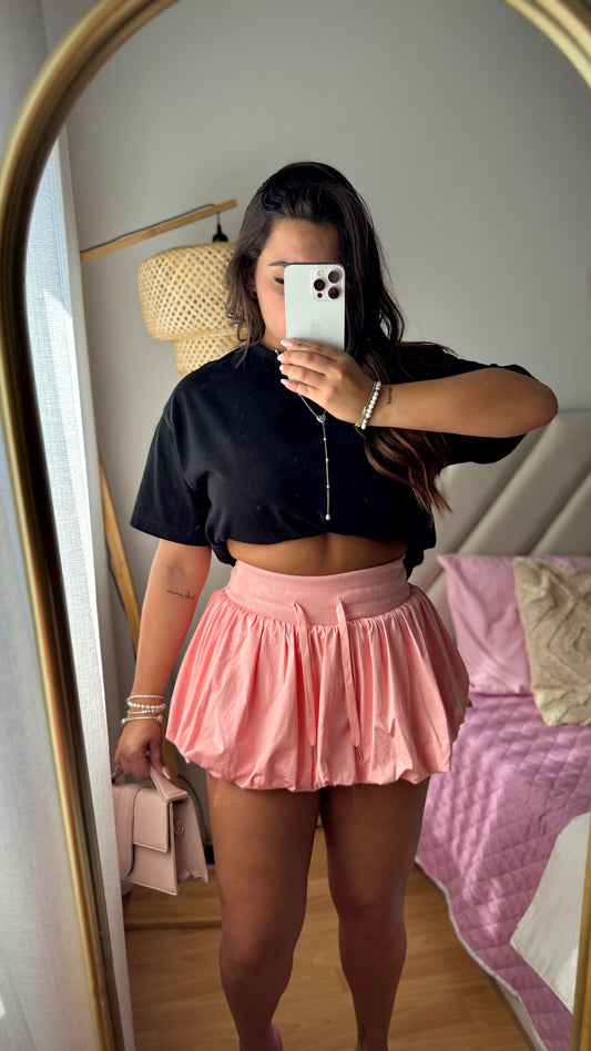 SAIA C/CALÇÃO BALÃO ROSA