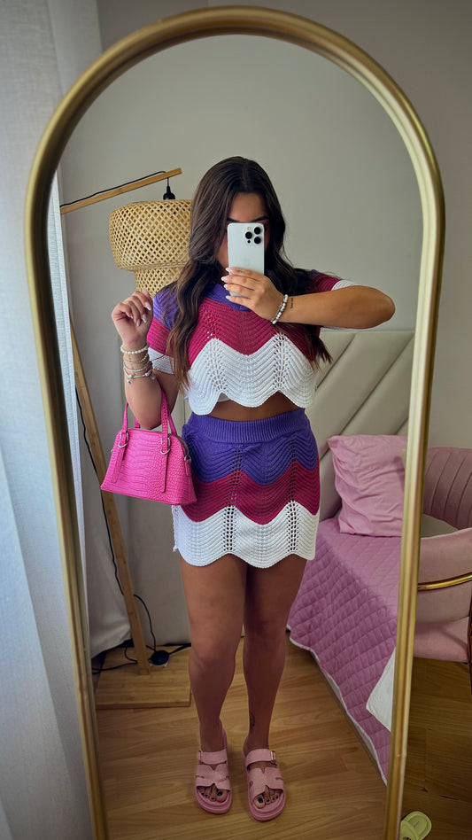 CONJUNTO CROCHÉ ROSA
