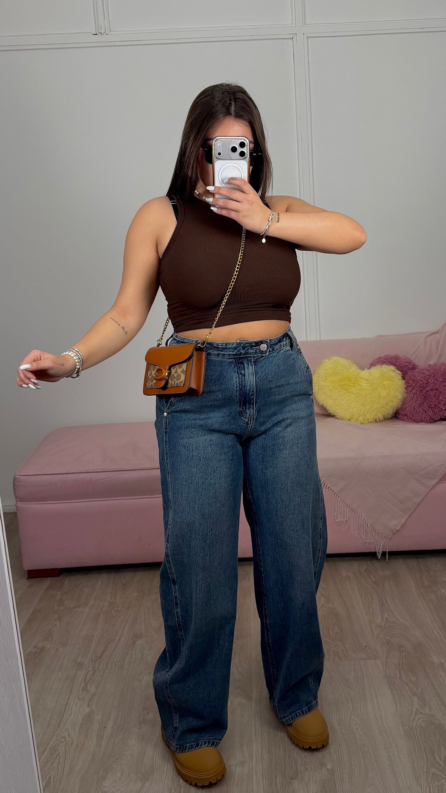 Calça Baggy Botão de Lado