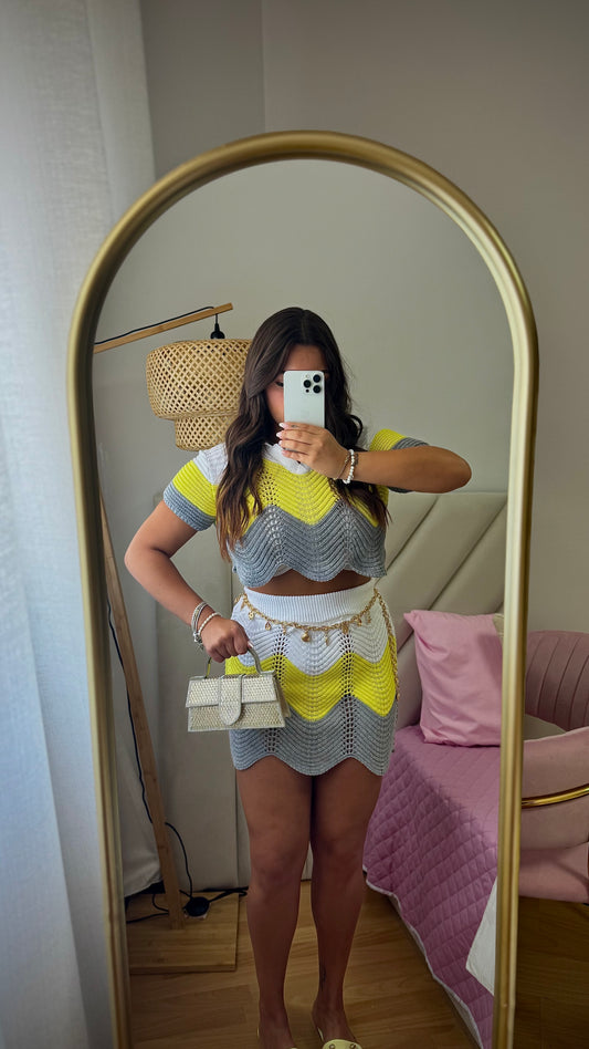 CONJUNTO CROCHÉ AMARELO