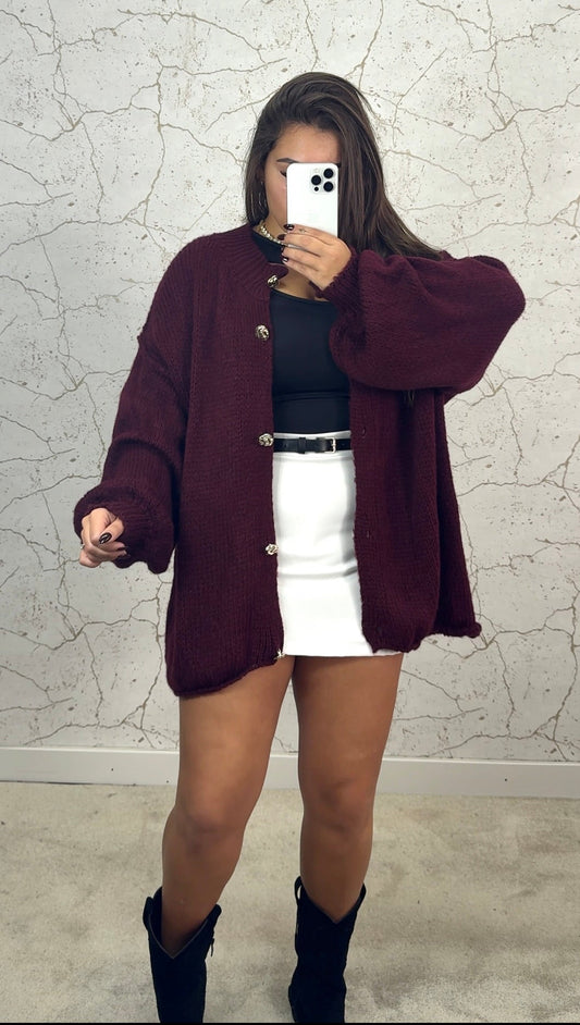 Cardigan Vinho